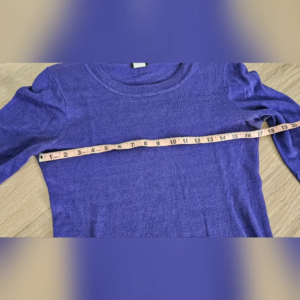 J. Crew Purple Linen Sweater Top Size S